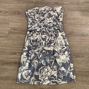 Banana Republic floral strapless dress